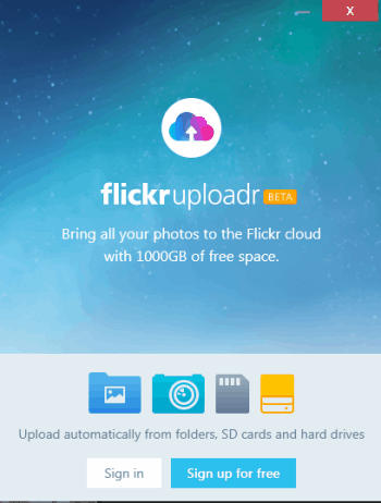Flickr Uploadr- interface