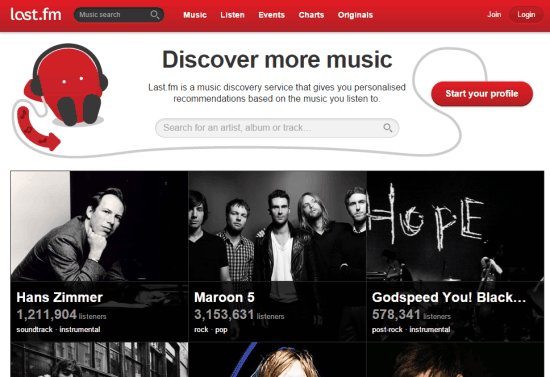 Last.fm- homepage