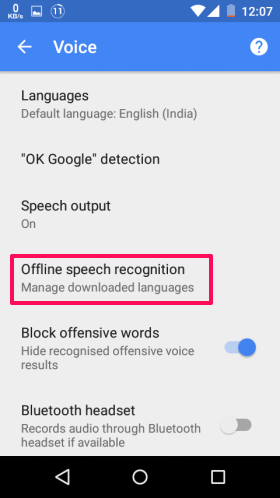 Offline Speech Recognition