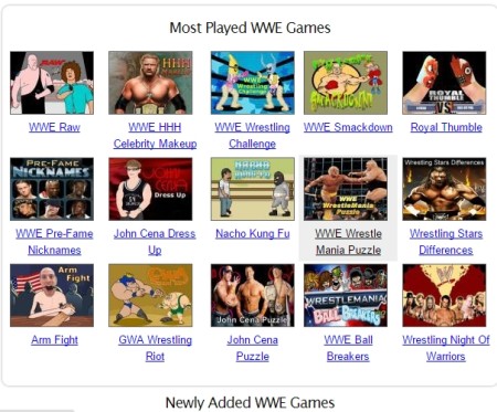 play WWE games online