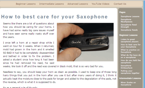 Saxophone-Lessons
