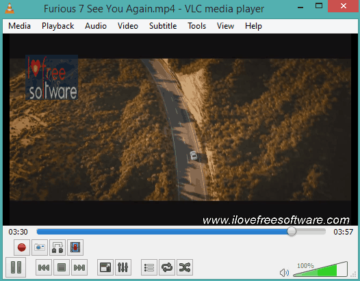 VLC's built-in feature to add text and image watermark to video