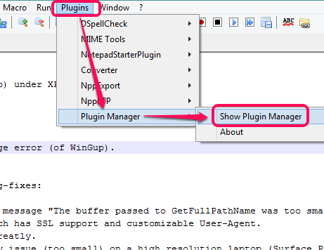 access Show Plugin Manager option