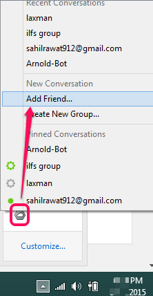 add friend for file sharing