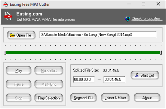 eusing free mp3 cutter