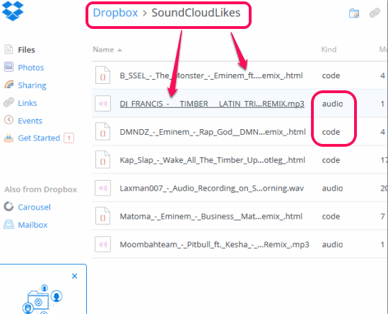 how to automatically download a track liked on SoundCloud to Dropbox