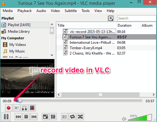 how to record video with audio in VLC