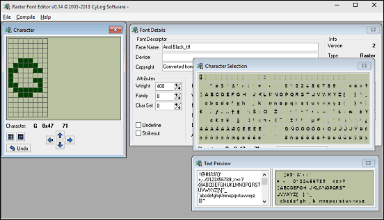 raster font editor