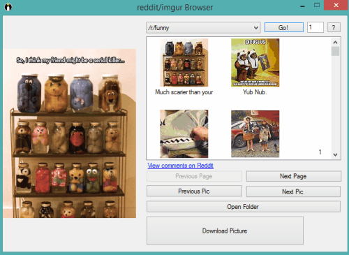 reddit or imgur Browser- interface