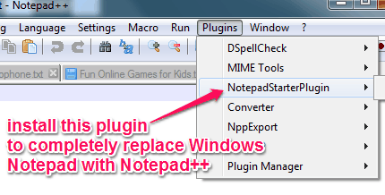 replace Windows Notepad with Notepad++