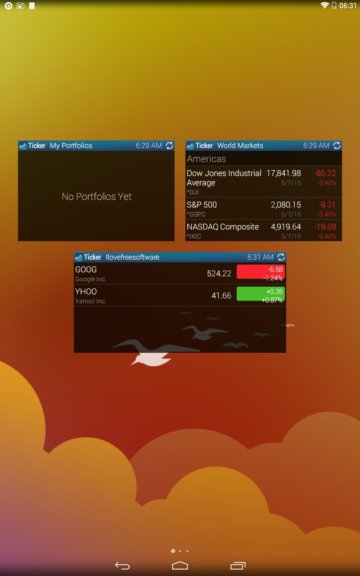 stock market widgets android 5