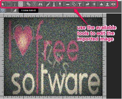 tools to edit imported image