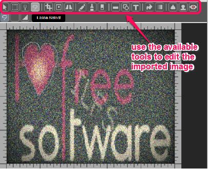 tools to edit imported image
