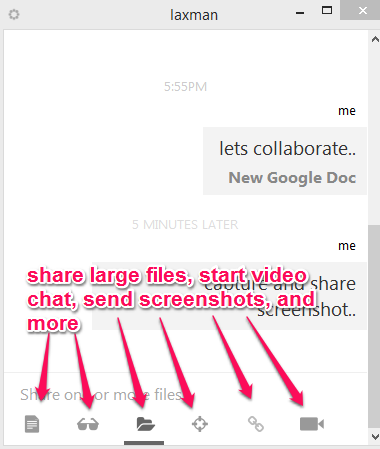 use available options to share files and chat