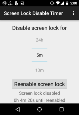 Disable Screen Lock
