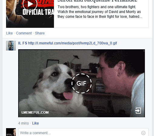 Facebook GIF Button- comment on Facebook with Animated GIFs