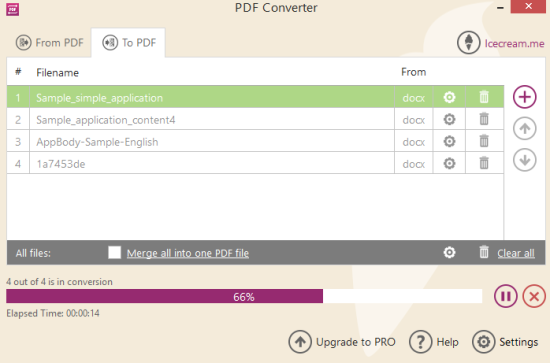 Icecream PDF Converter- interface