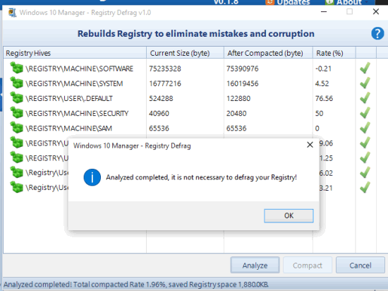 Registry Defrag