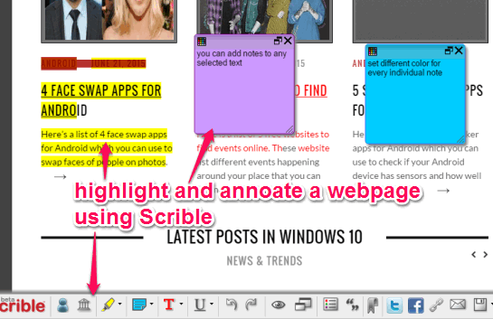 Scrible- highlight and annotate webpages