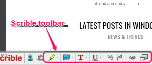 Scrible toolbar