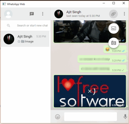 WhatsApp for Desktop- interface