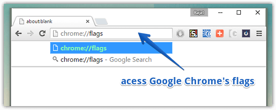 access chrome flags
