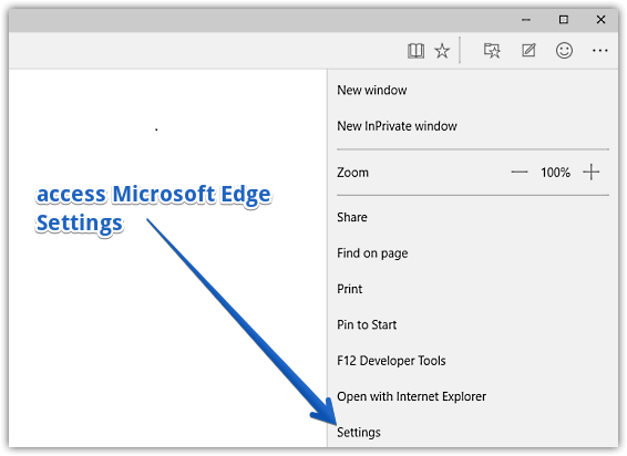 access ms edge settings