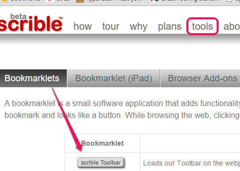 add bookmarklet to bookmarks bar