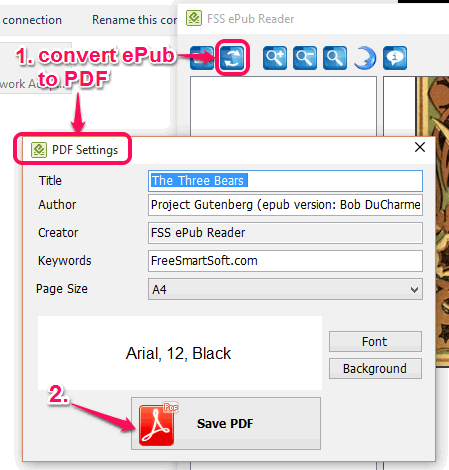 convert ePub to PDF file