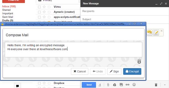 encrypted email extensions chrome 3