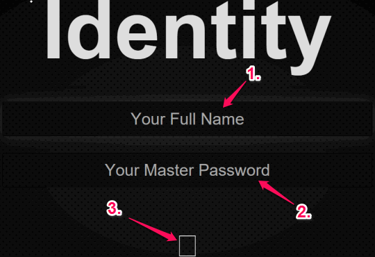 enter your name and master key