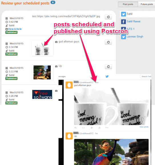 how to schedule posts on Facebook, Twitter, and Google+ using Postcron