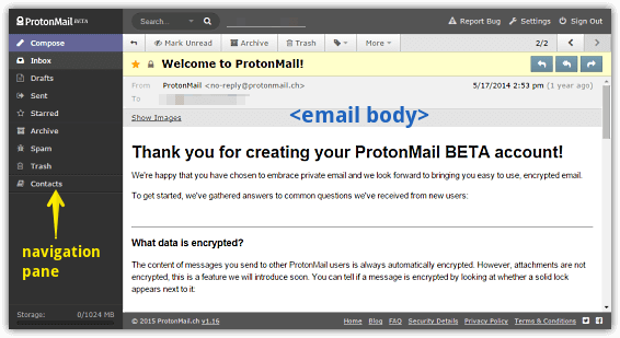 protonmail ui