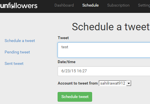 schedule a tweet