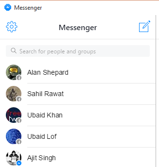 search for people or select a particular contact for chatting