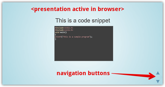 slides presentation in browser