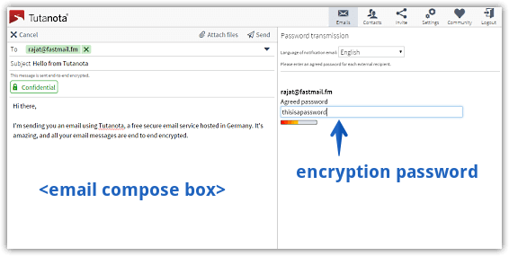 tutanota email compose