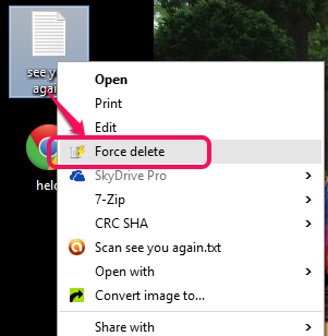 use right click context menu option