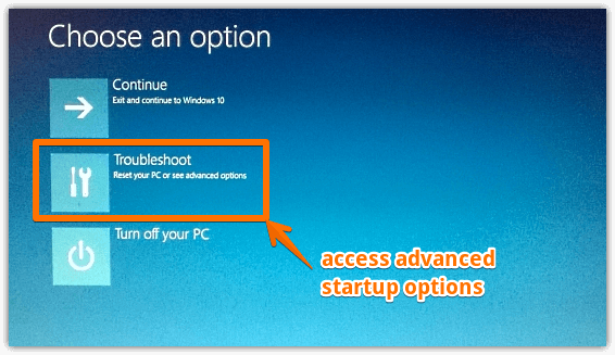 windows 10 advanced startup options