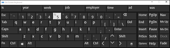 windows 10 on screen keyboard