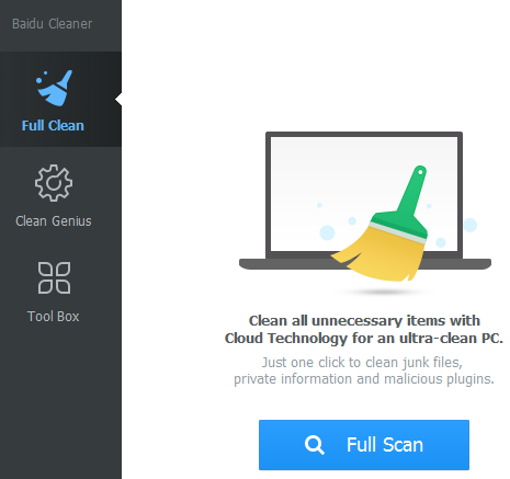 Baidu Cleaner Interface