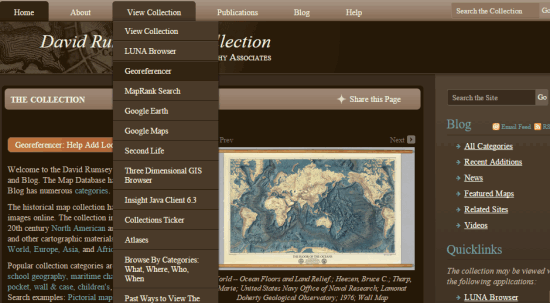 David Rumsey Historical Maps Collection homepage