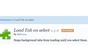 Load Tab on select Firefox add-on