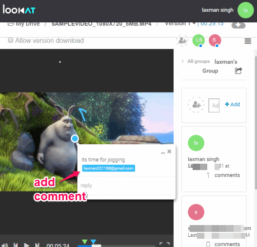 LookAt- free website to upload and collaborate on a video with unlimited friends