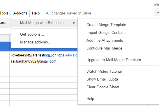 Mail Merge with Scheduler Options