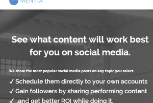 Mentia- free website to get the most popular social media posts