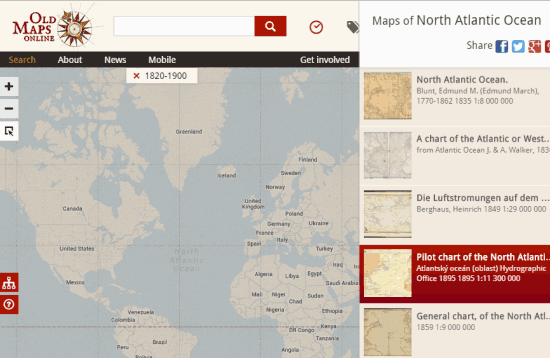 Old Maps Online- free website to find and explore historical maps