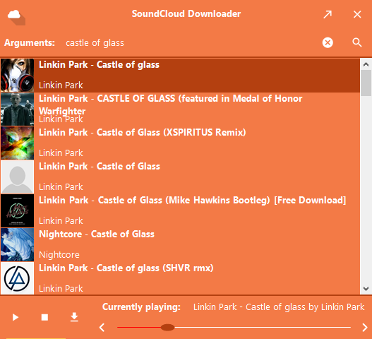 Simple SoundCloud Downloader- interface