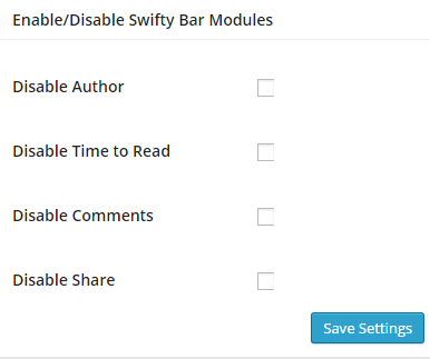 Swifty Bar Module Settings