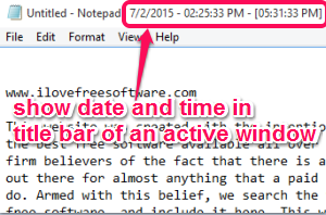 Title Time- free software to show date and time in title bar of an active window